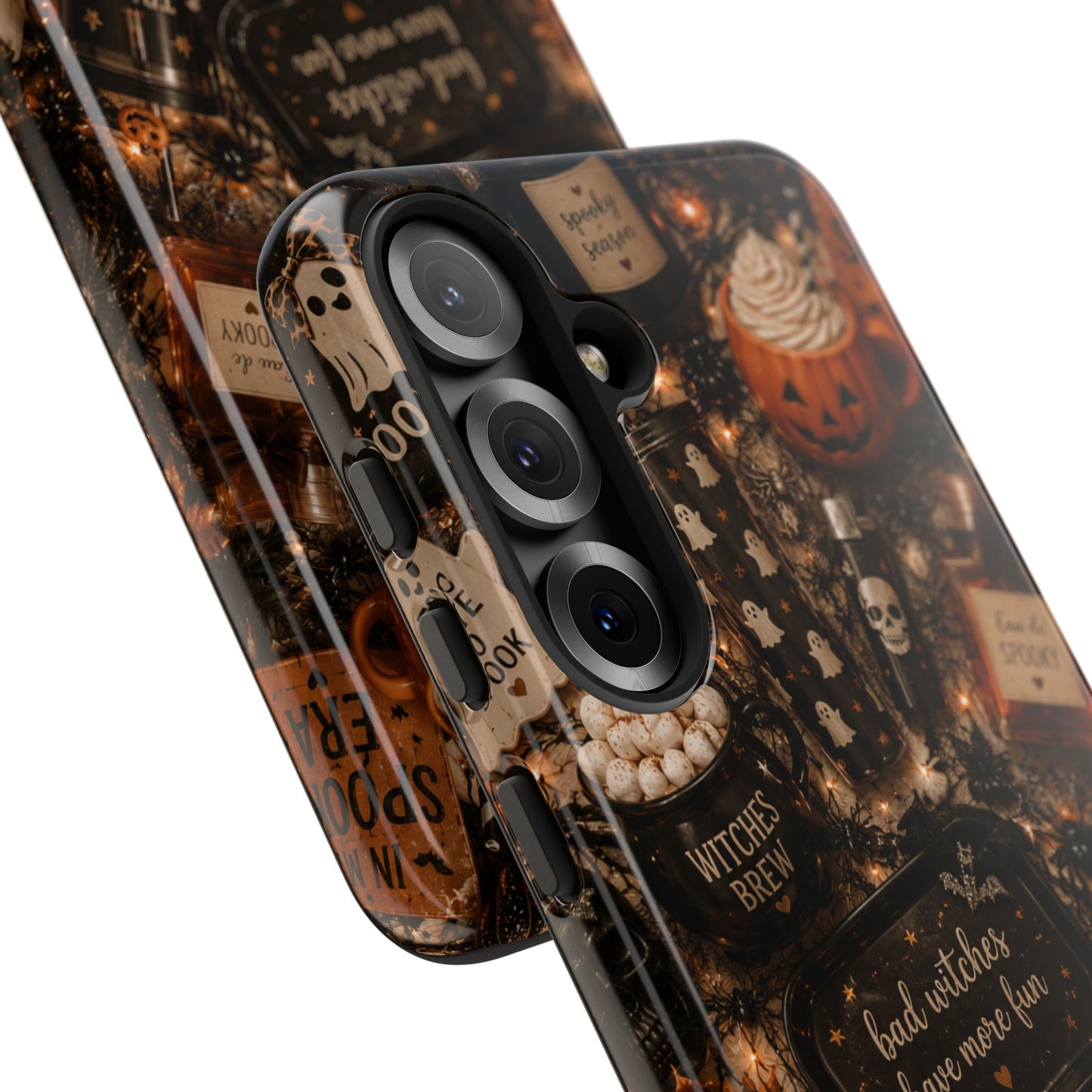 Sunflower Porch Co Halloween Collage phone case | spooky pumpkin witchy design