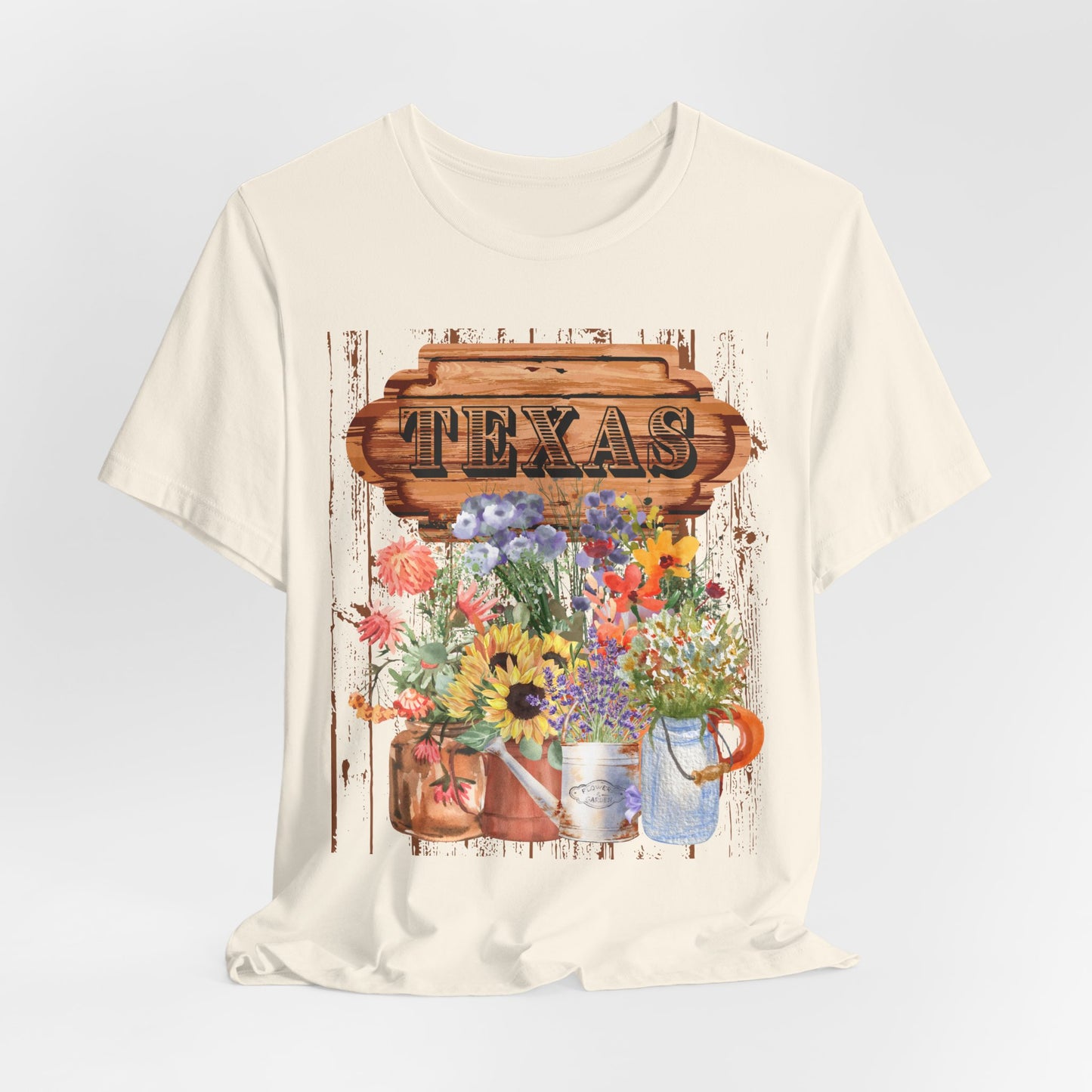 SunflowerPorchCo Texas Rustic Floral Sign T-Shirt | Sunflowers, Wildflowers, Vintage Wood