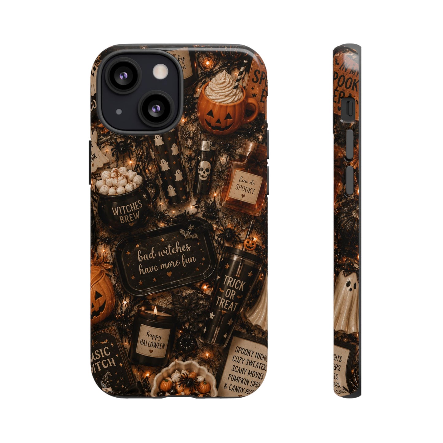 Sunflower Porch Co Halloween Collage phone case | spooky pumpkin witchy design