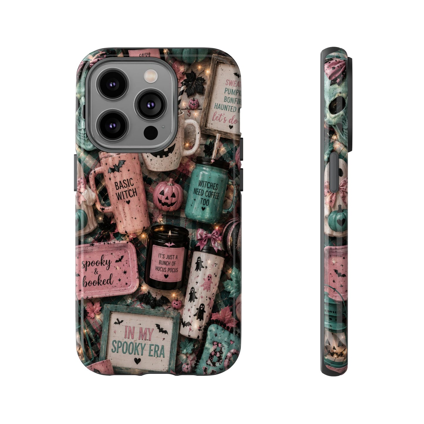 Sunflower Porch Co Spooky Mugs & Pumpkins Tough Cases | Halloween Collage Phone Case