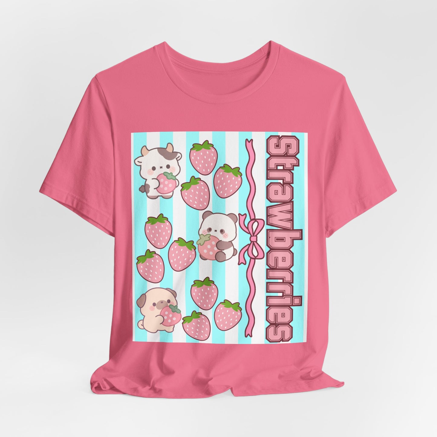 SunflowerPorchCo Kawaii Strawberry Puppies tee | Cute Strawberries and Puppies graphic tee