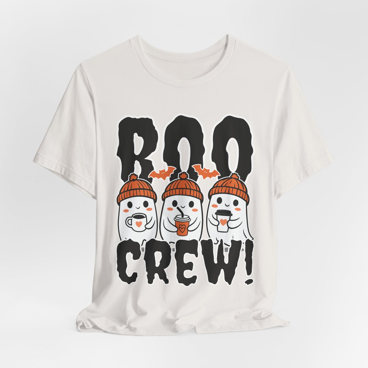 Boo Crew Ghosts Tee | Halloween ghosts wearing beanies, spooky lettering
