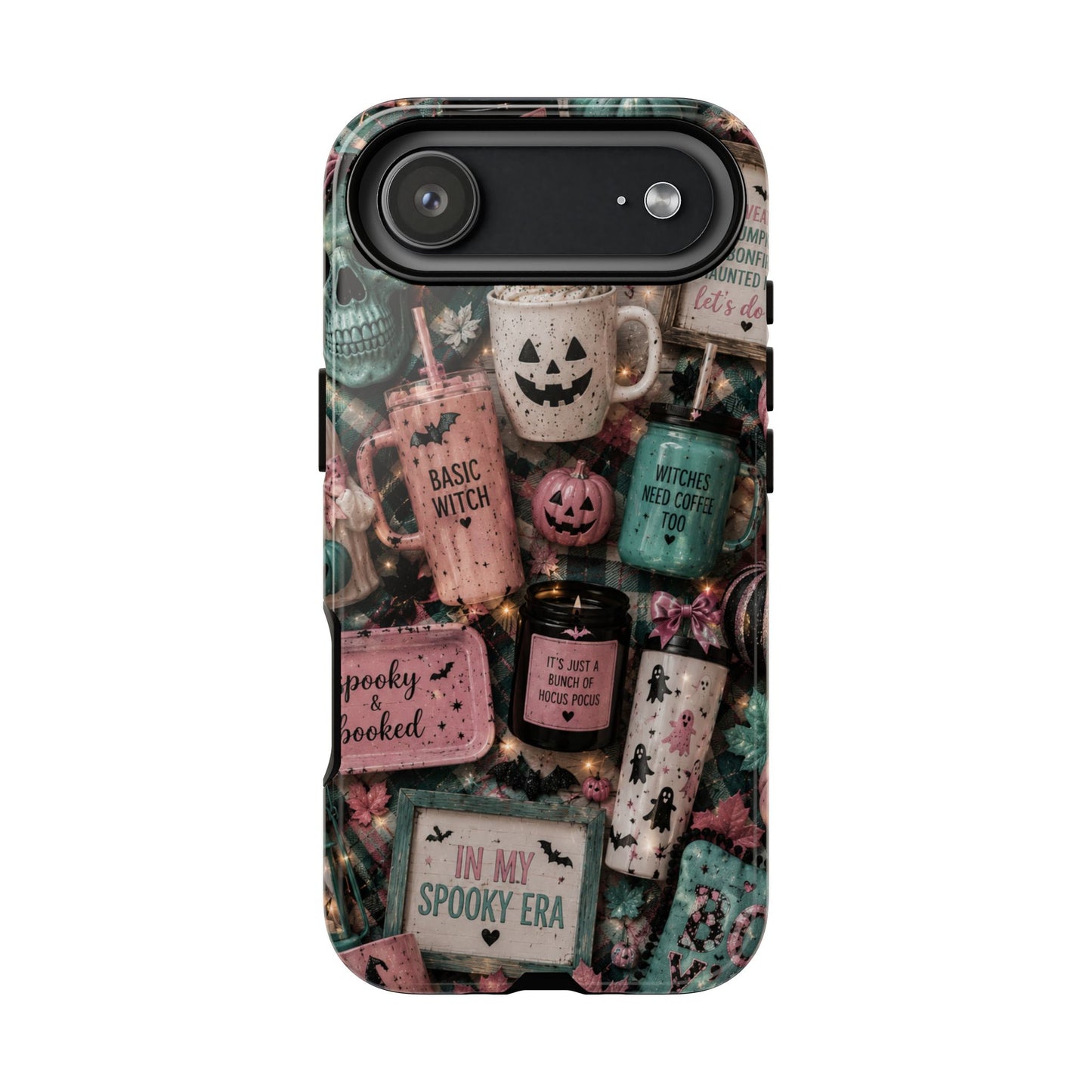 Sunflower Porch Co Spooky Mugs & Pumpkins Tough Cases | Halloween Collage Phone Case