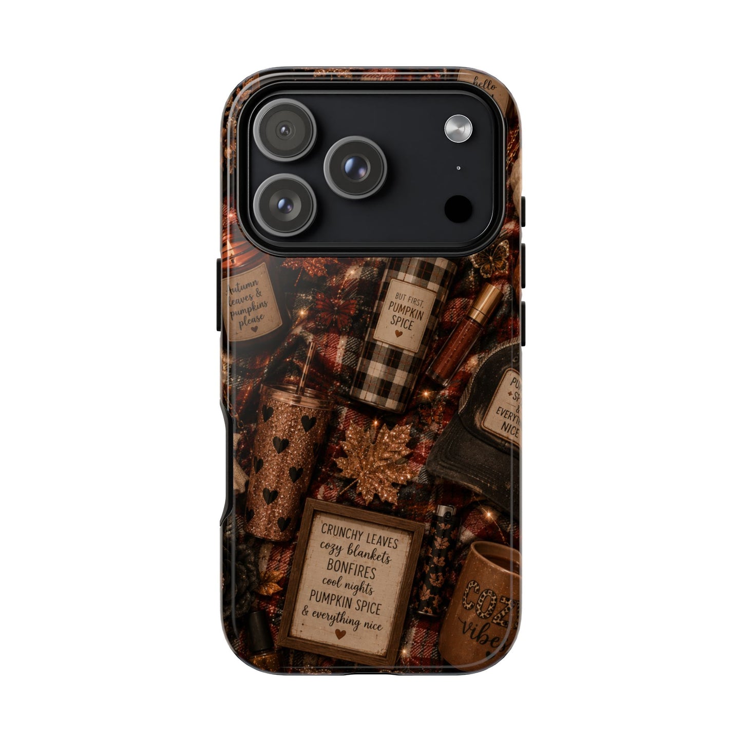 Sunflower Porch Co Cozy Pumpkin Spice Pattern Phone Case | Tough Cases