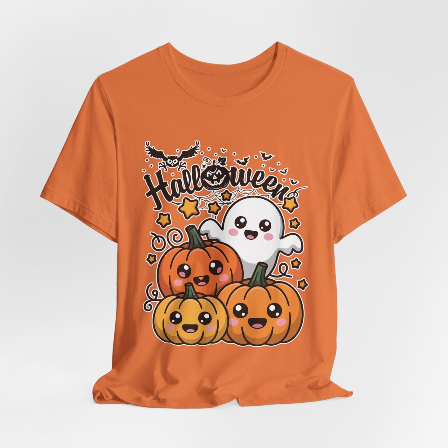 Cute Ghost and Pumpkins Halloween Tee | Pumpkin Trio Shirt