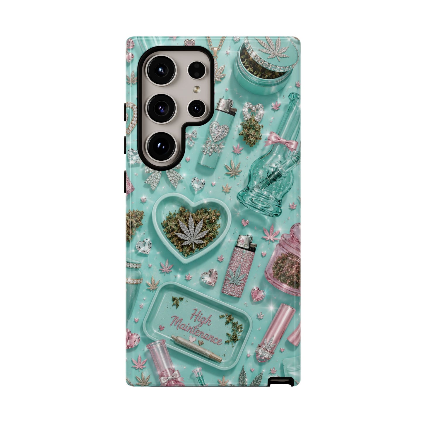 Sunflower Porch Co Mint Cannabis Pattern Phone Case | Tough Case