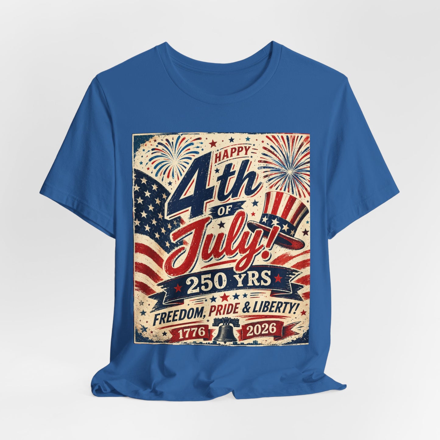 Sunflower Porch Co 4th of July Tee - 250 Years Freedom, Pride & Liberty (1776–2026)