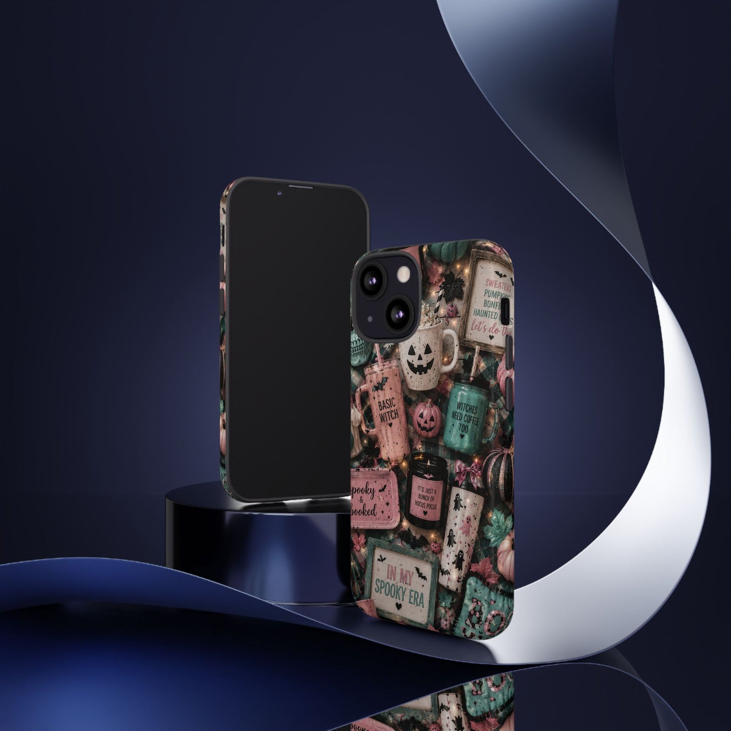 Sunflower Porch Co Spooky Mugs & Pumpkins Tough Cases | Halloween Collage Phone Case