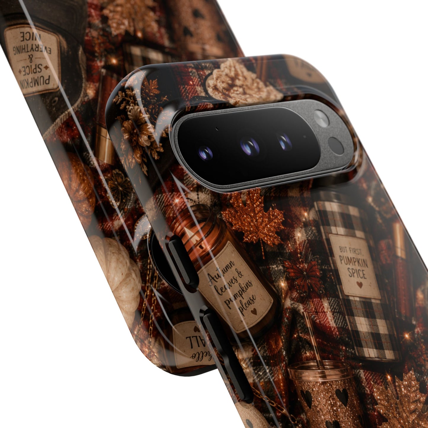 Sunflower Porch Co Cozy Pumpkin Spice Pattern Phone Case | Tough Cases