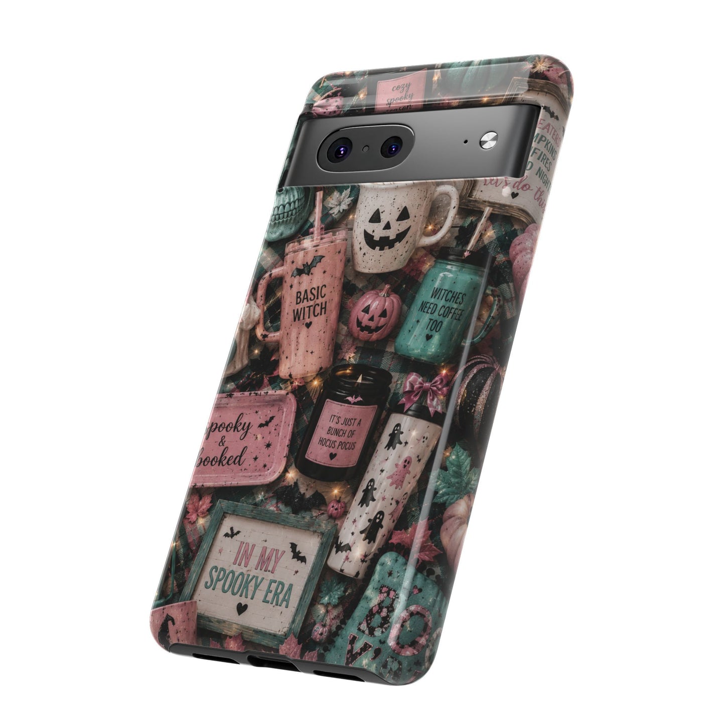 Sunflower Porch Co Spooky Mugs & Pumpkins Tough Cases | Halloween Collage Phone Case