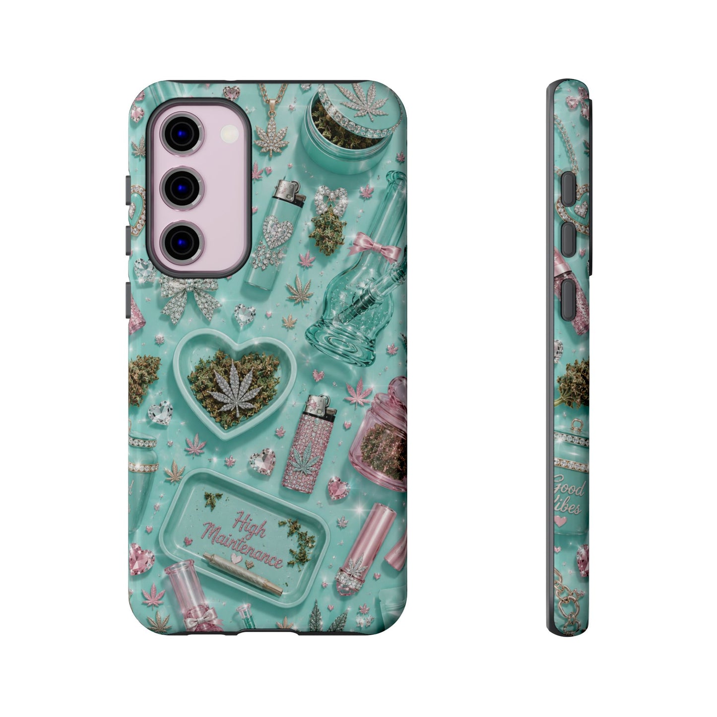 Sunflower Porch Co Mint Cannabis Pattern Phone Case | Tough Case