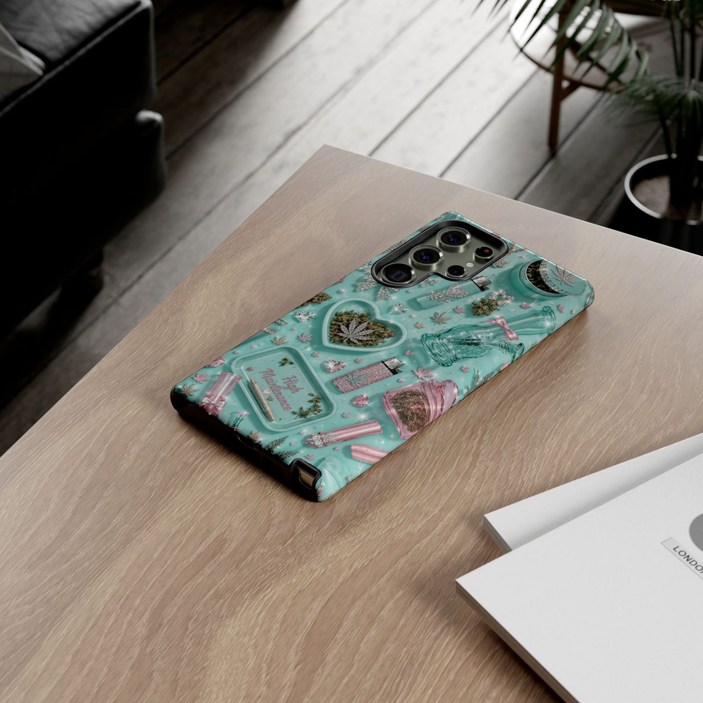 Sunflower Porch Co Mint Cannabis Pattern Phone Case | Tough Case
