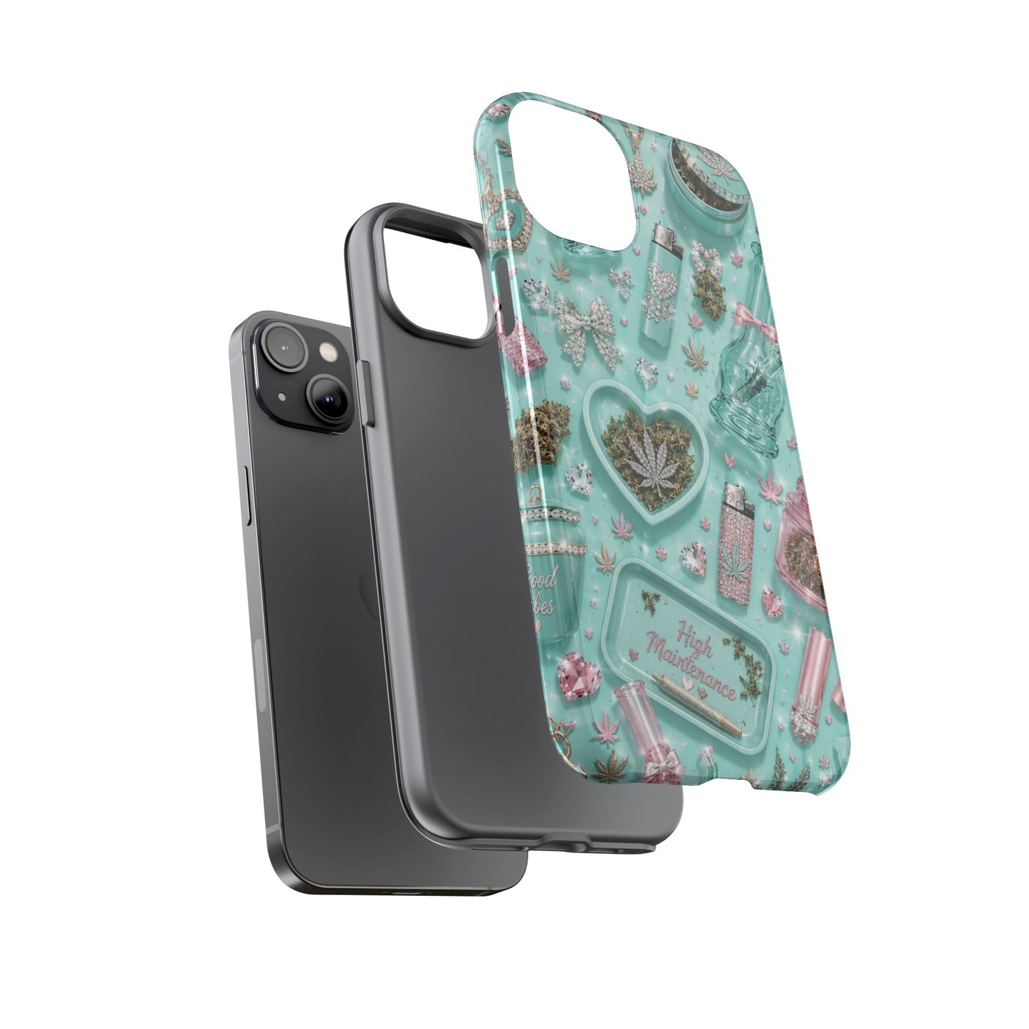 Sunflower Porch Co Mint Cannabis Pattern Phone Case | Tough Case