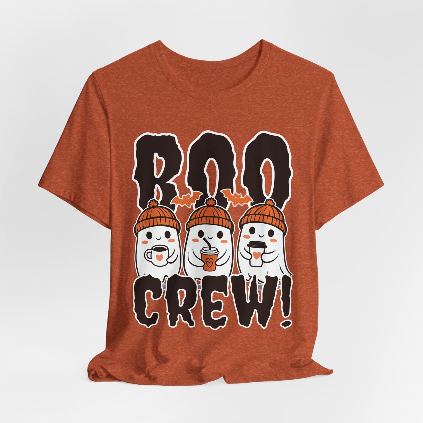 Boo Crew Ghosts Tee | Halloween ghosts wearing beanies, spooky lettering