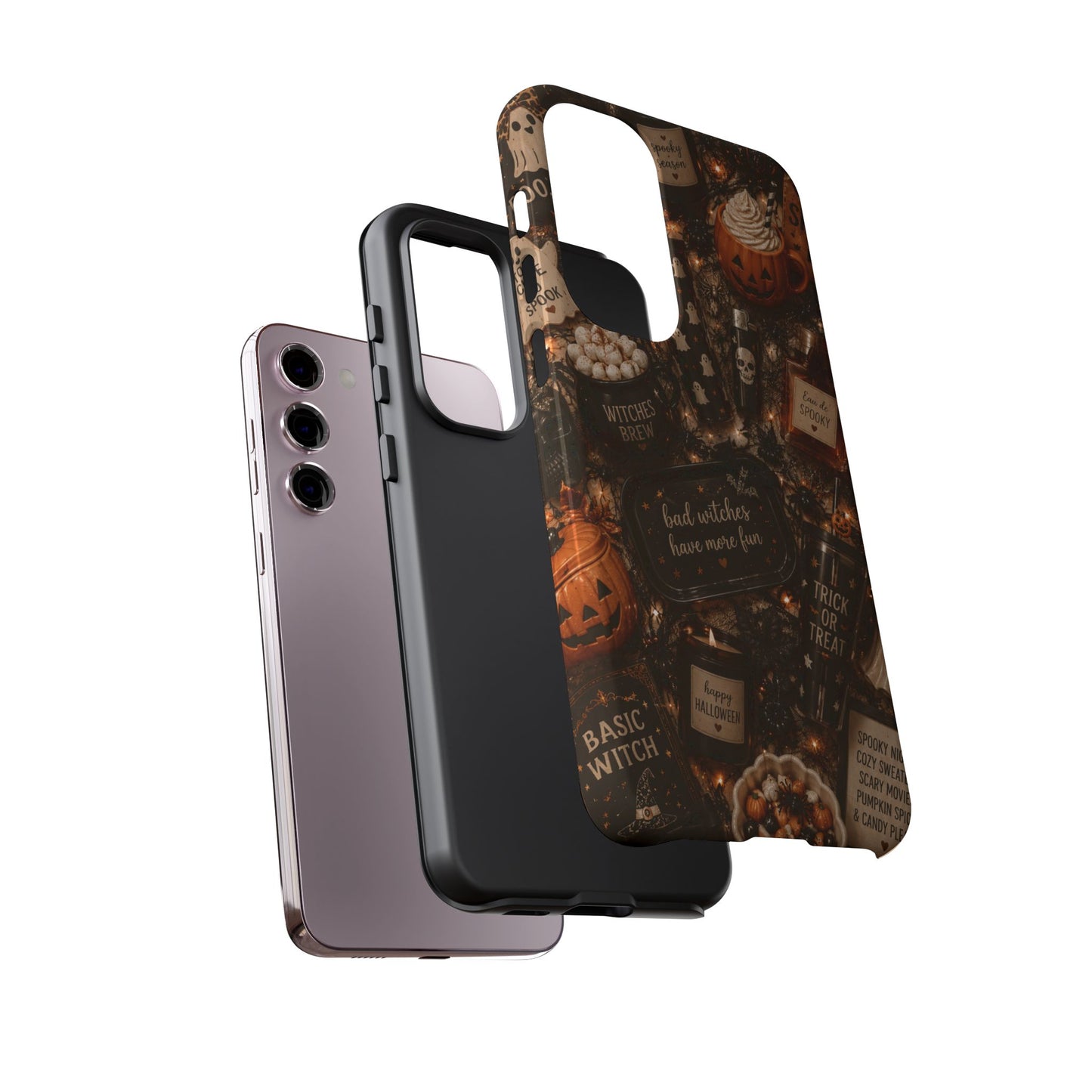 Sunflower Porch Co Halloween Collage phone case | spooky pumpkin witchy design