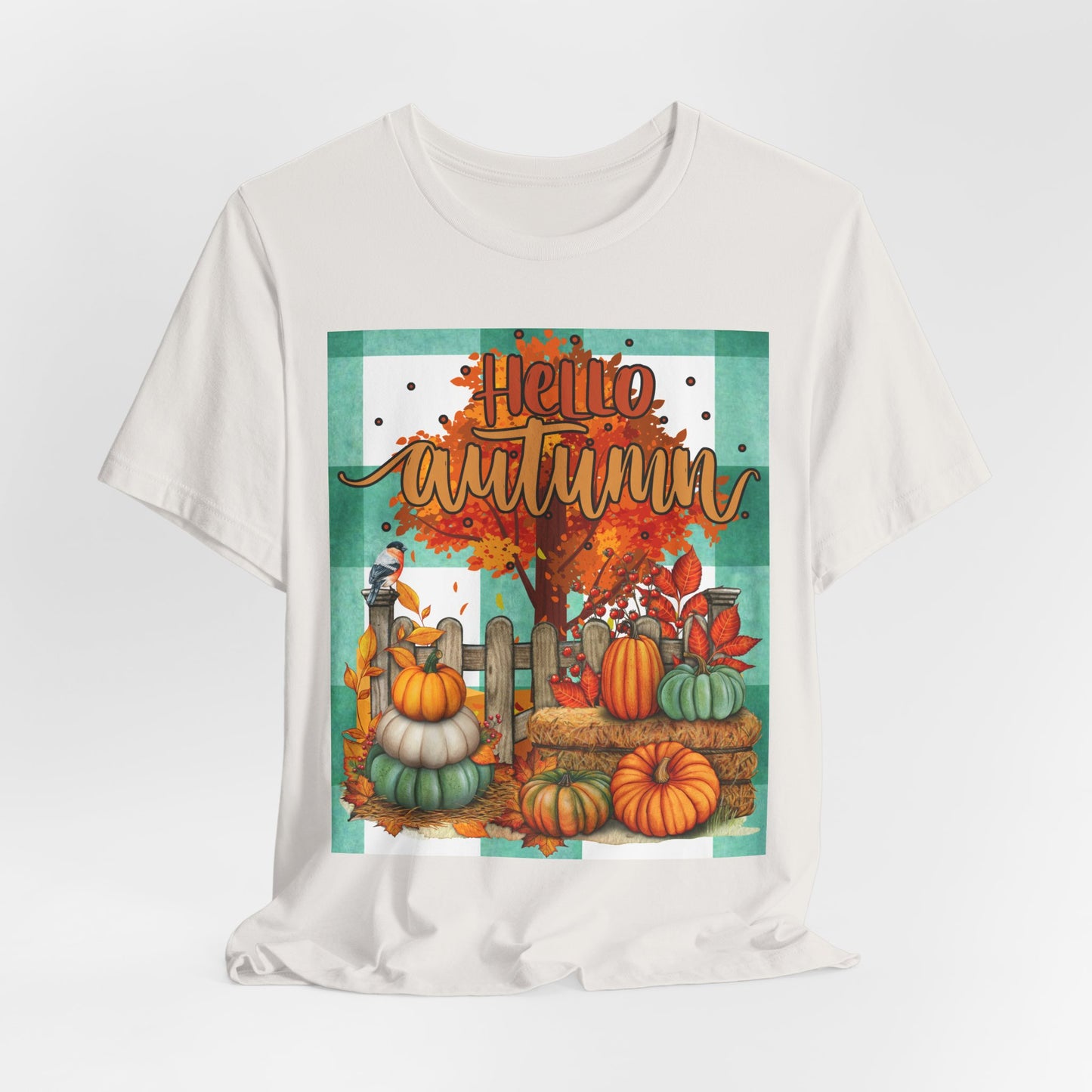 SunflowerPorchCo Hello Autumn pumpkin harvest tee | Fall pumpkin patch shirt