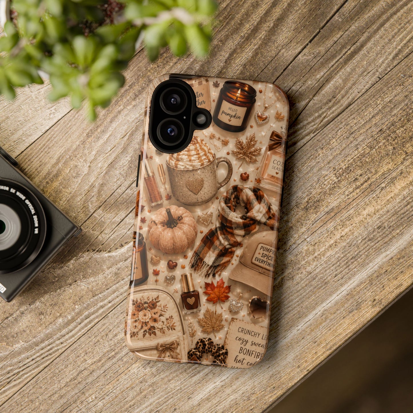Sunflower Porch Co Cozy Autumn Mug and Pumpkin Pattern Phone Case | Fall Aesthetic