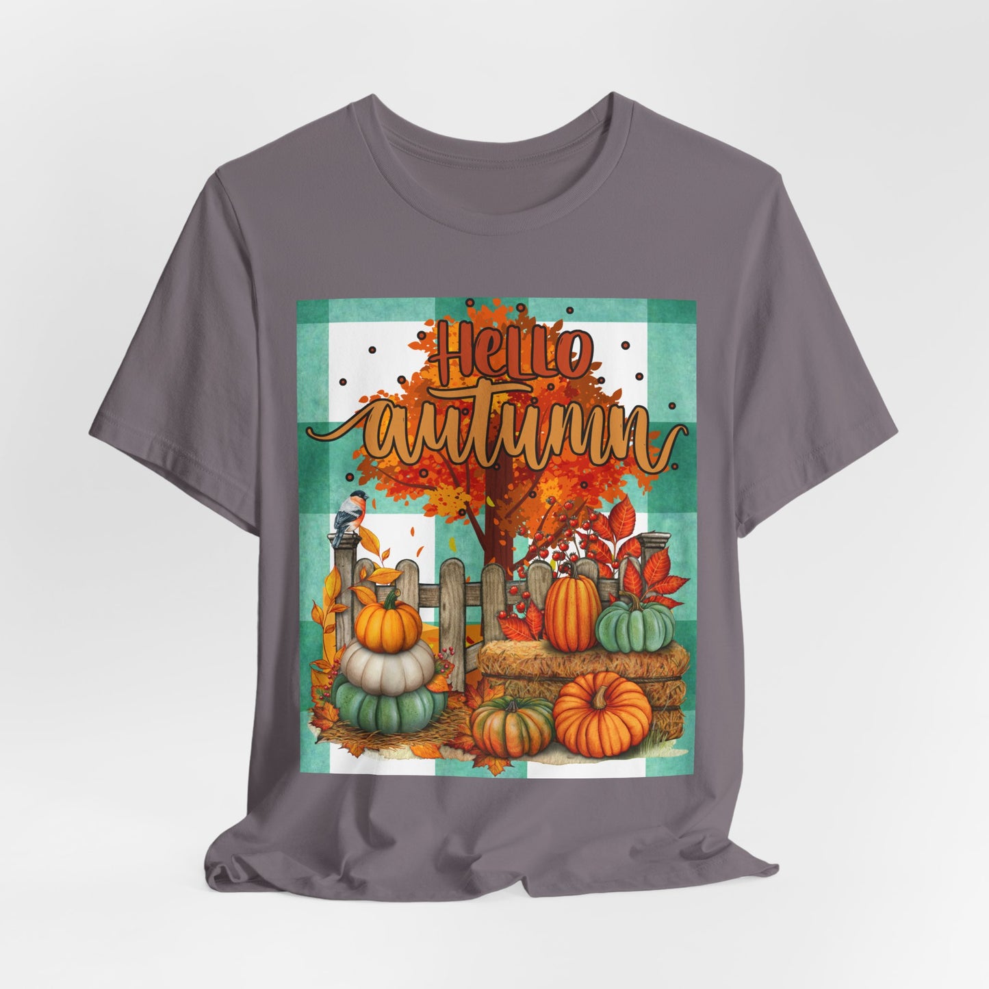 SunflowerPorchCo Hello Autumn pumpkin harvest tee | Fall pumpkin patch shirt