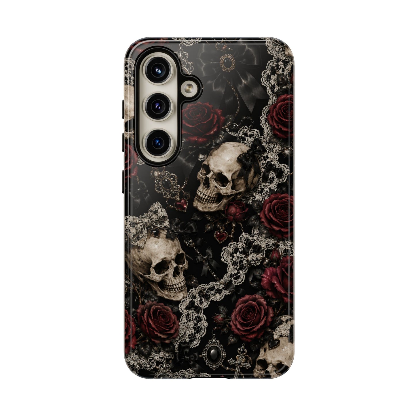 Skull and Red Roses phone case | Tough Cases