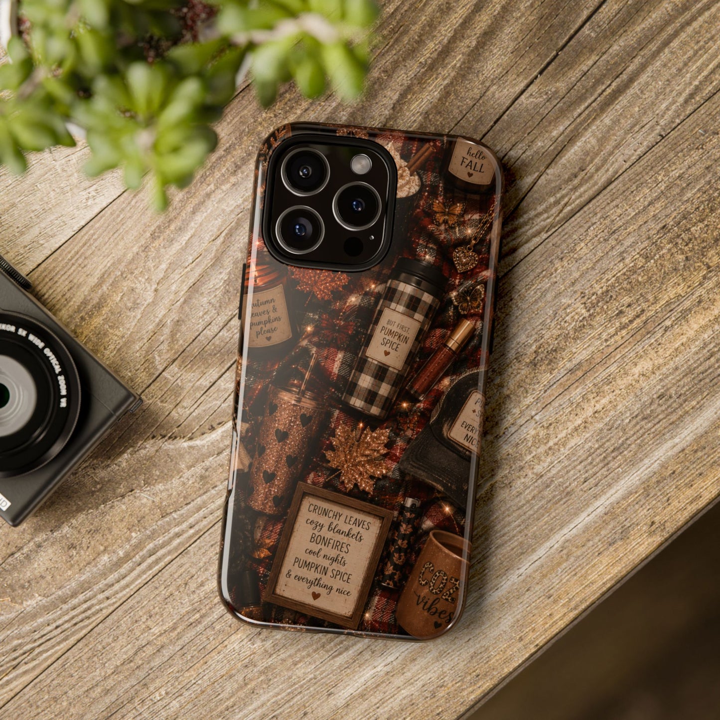Sunflower Porch Co Cozy Pumpkin Spice Pattern Phone Case | Tough Cases