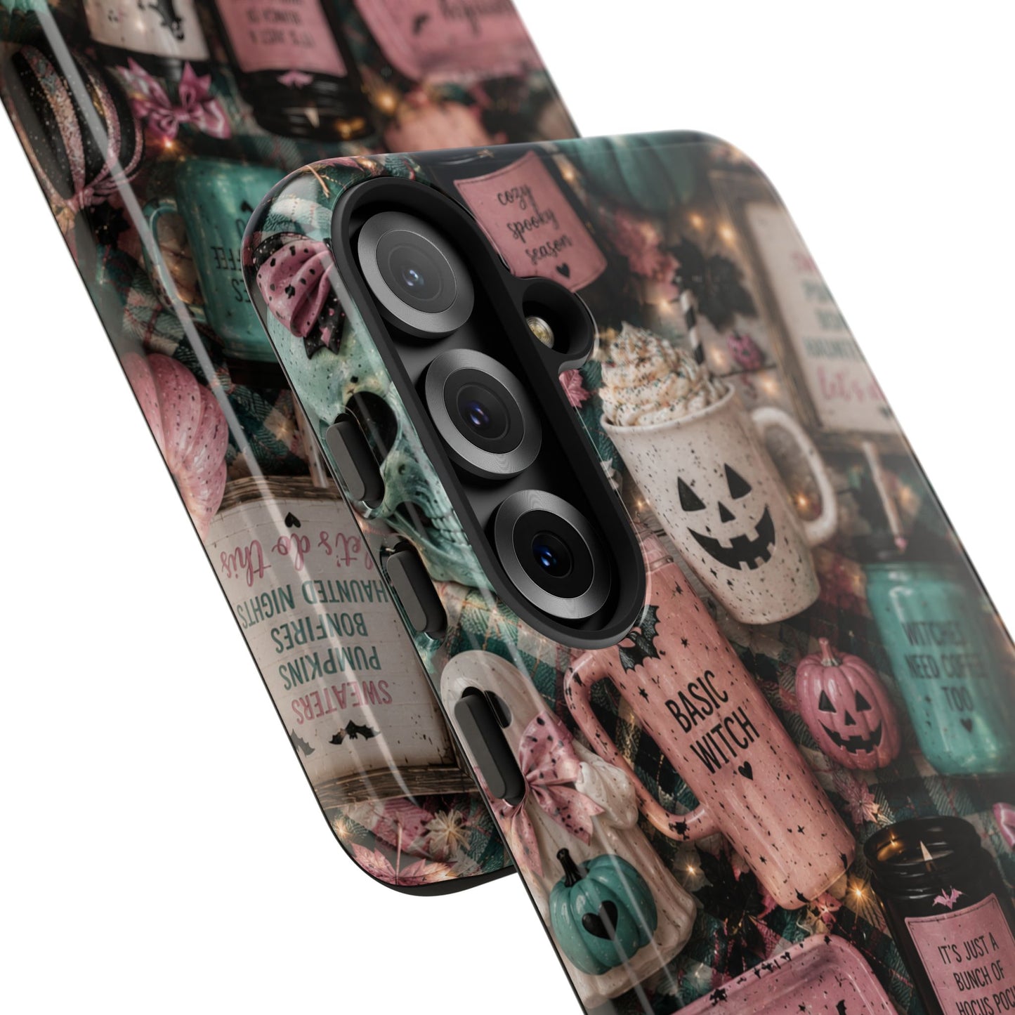 Sunflower Porch Co Spooky Mugs & Pumpkins Tough Cases | Halloween Collage Phone Case