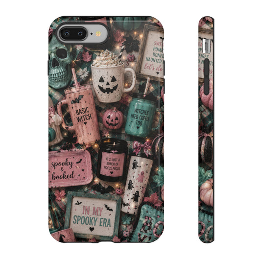 Sunflower Porch Co Spooky Mugs & Pumpkins Tough Cases | Halloween Collage Phone Case