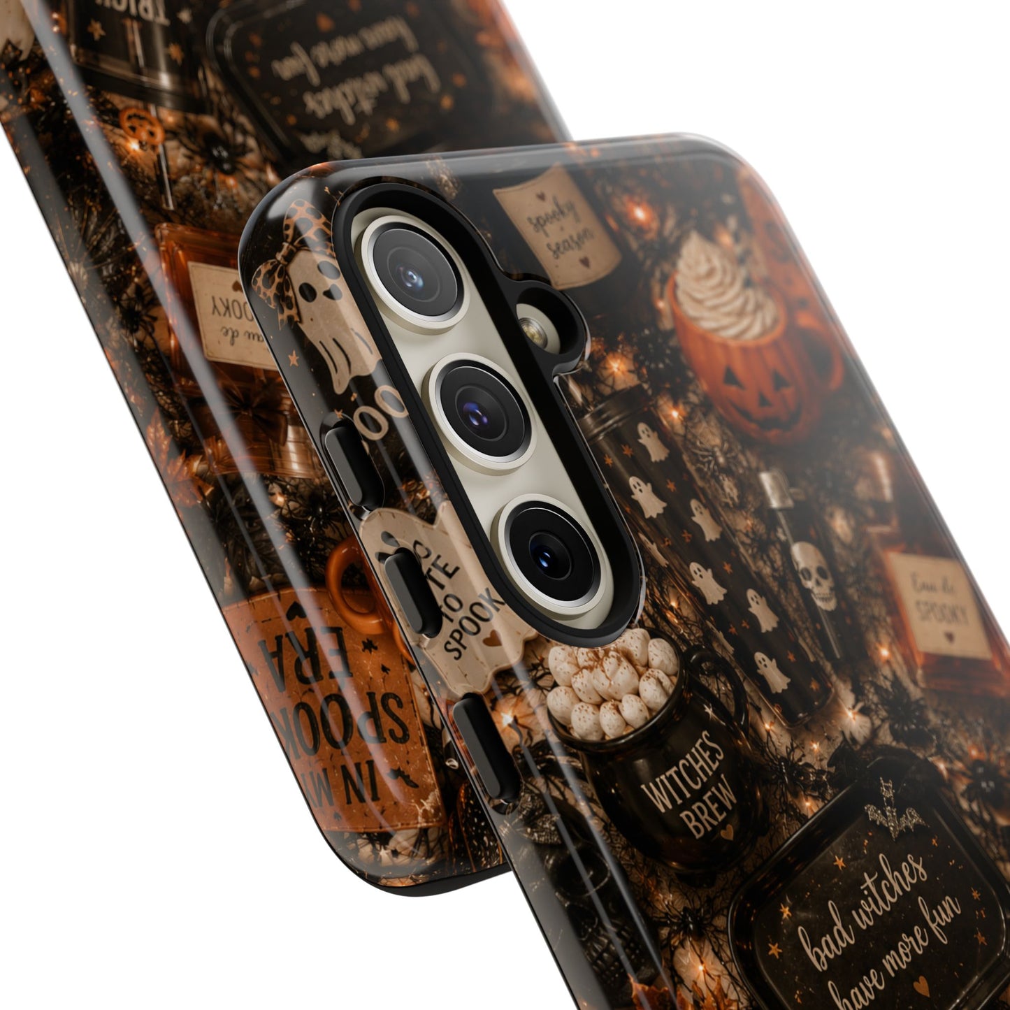 Sunflower Porch Co Halloween Collage phone case | spooky pumpkin witchy design