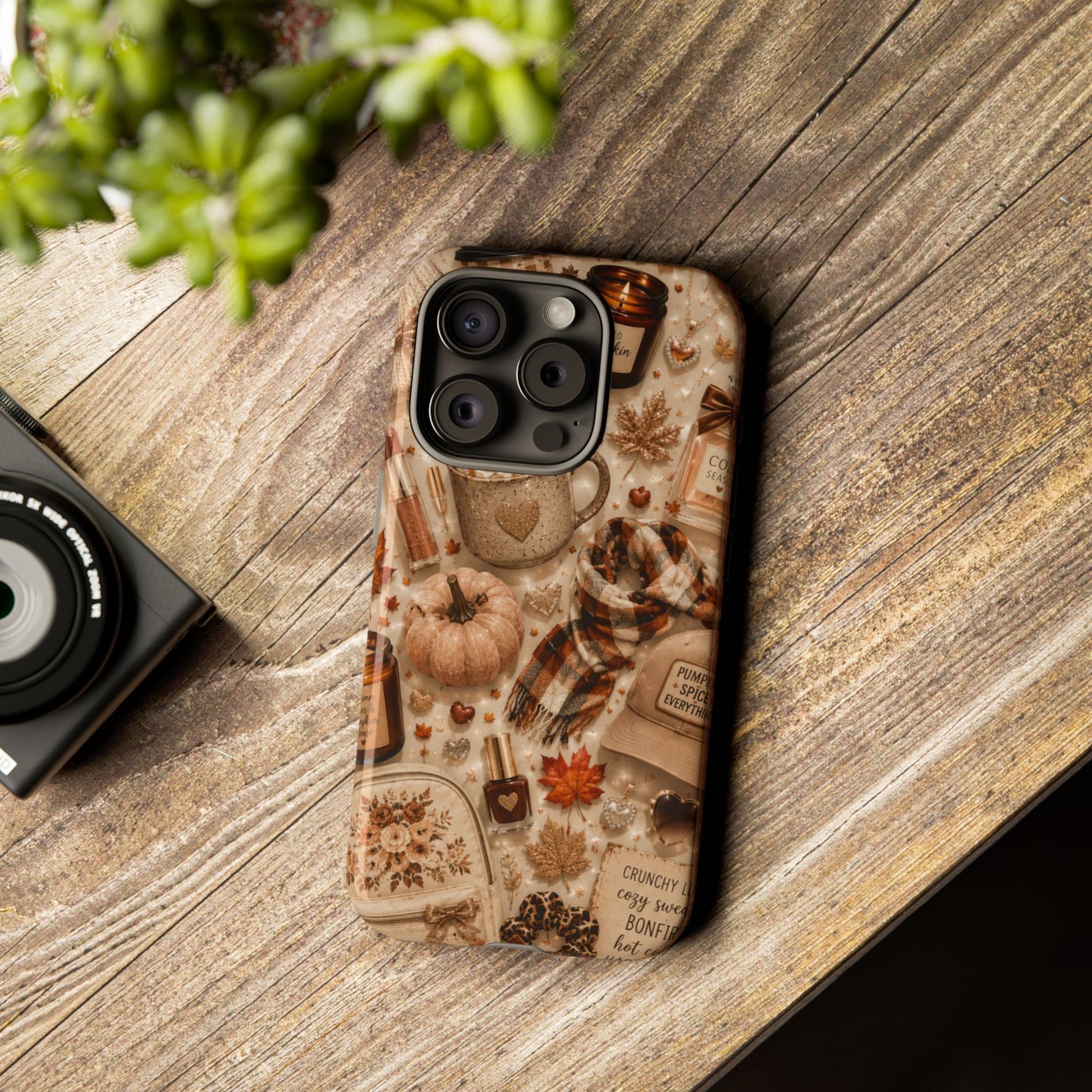 Sunflower Porch Co Cozy Autumn Mug and Pumpkin Pattern Phone Case | Fall Aesthetic