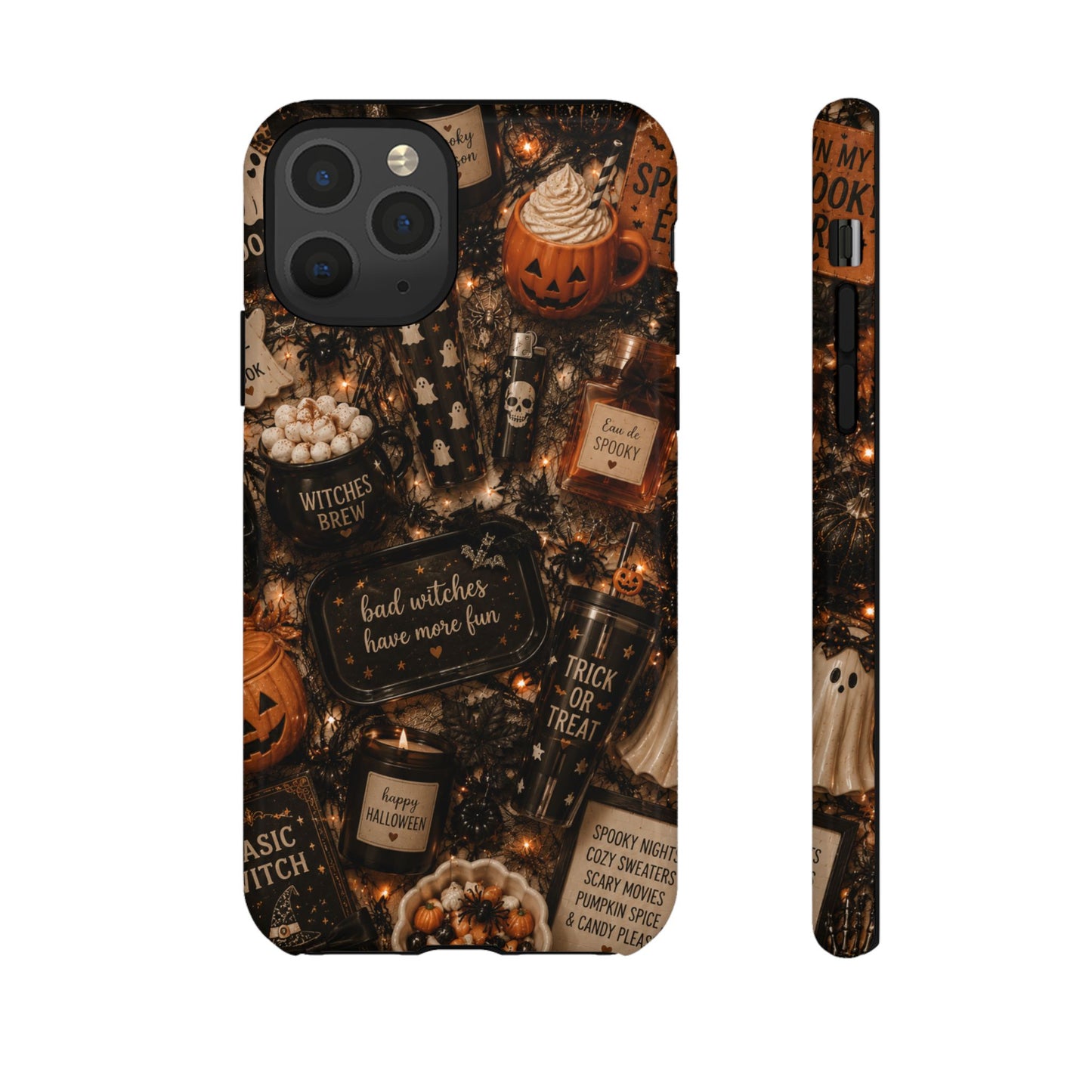 Sunflower Porch Co Halloween Collage phone case | spooky pumpkin witchy design