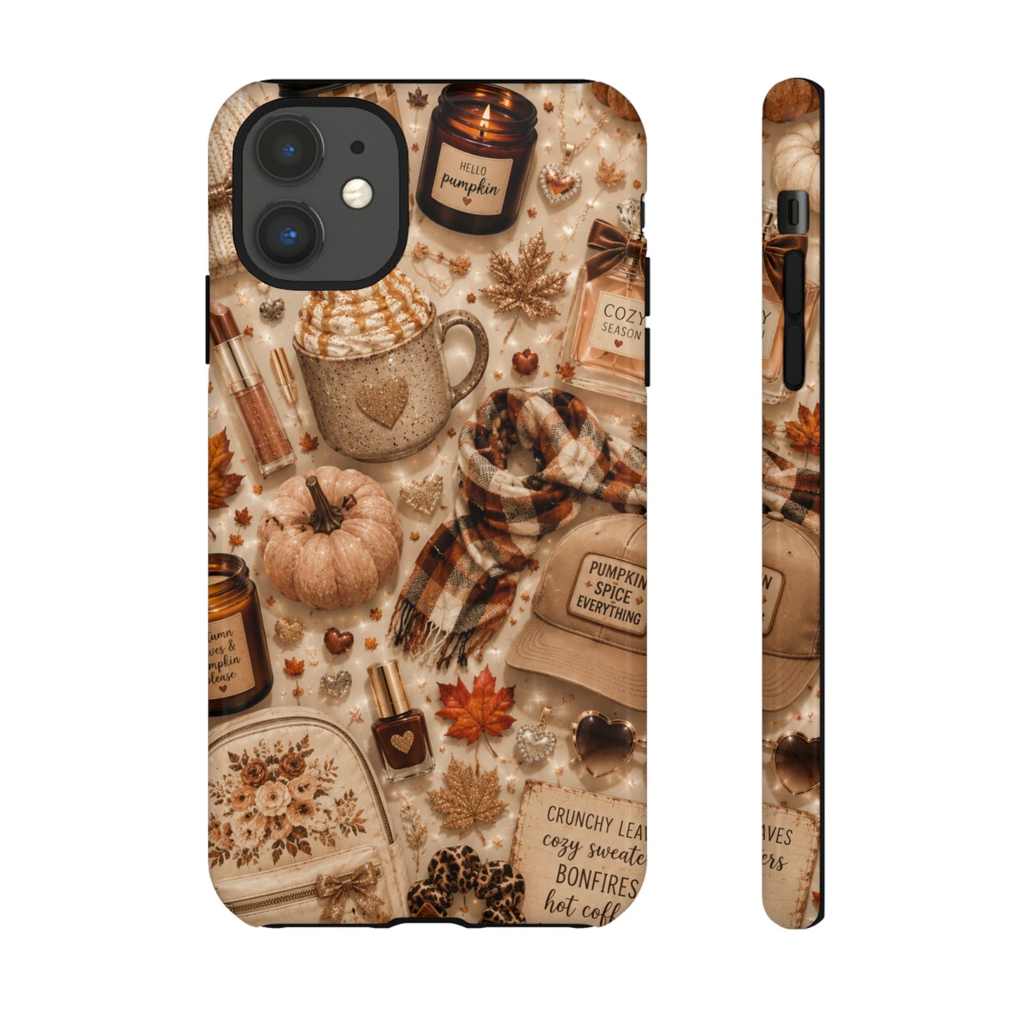 Sunflower Porch Co Cozy Autumn Mug and Pumpkin Pattern Phone Case | Fall Aesthetic