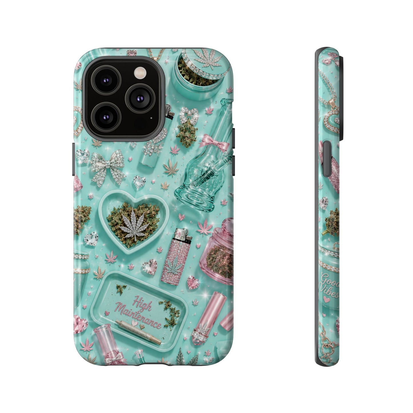 Sunflower Porch Co Mint Cannabis Pattern Phone Case | Tough Case