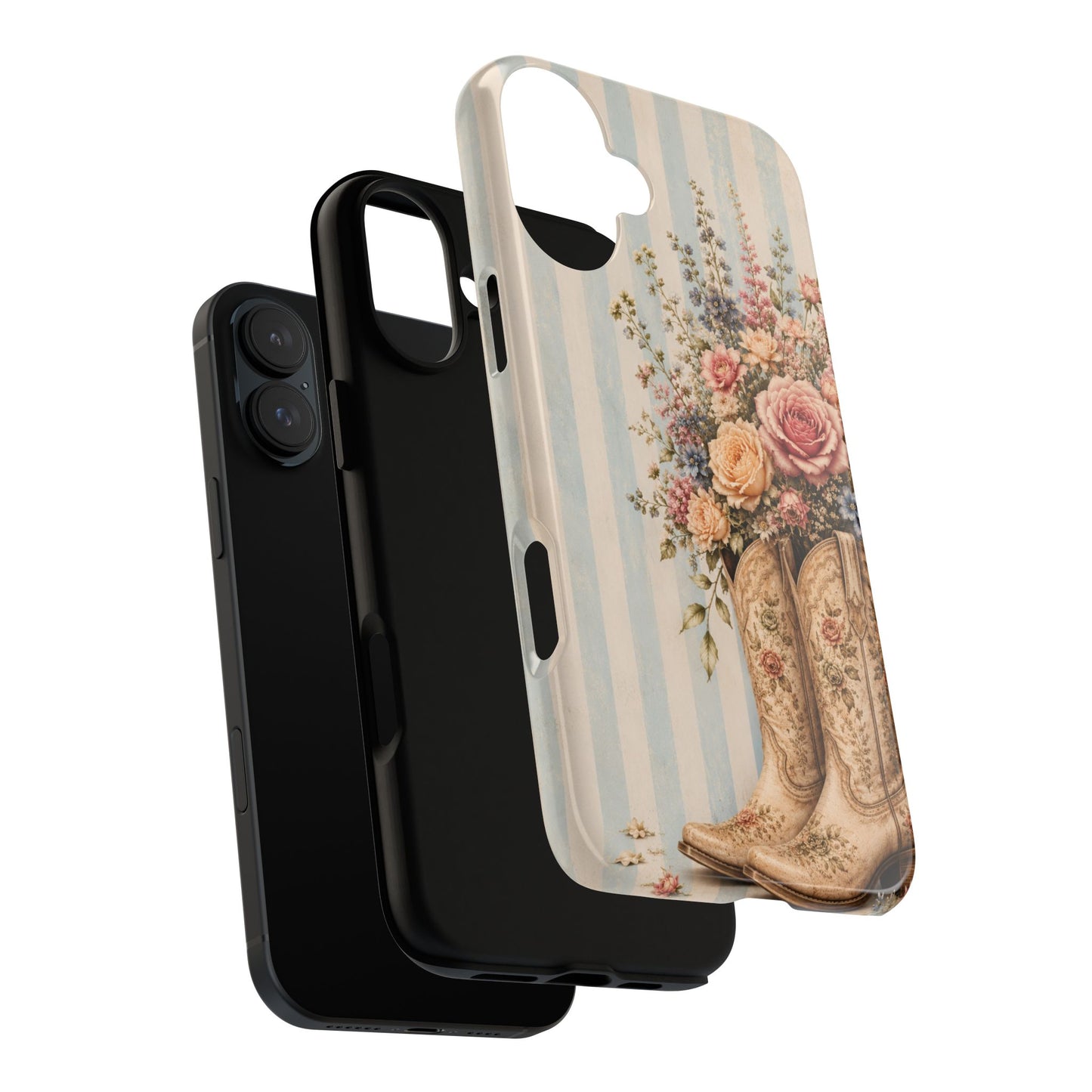 Sunflower Porch Co Vintage Floral Cowboy Boots phone case | iPhone protective case