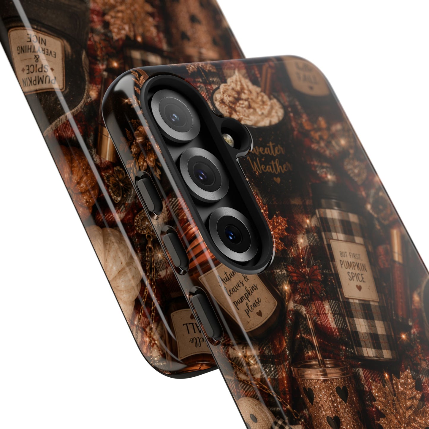 Sunflower Porch Co Cozy Pumpkin Spice Pattern Phone Case | Tough Cases