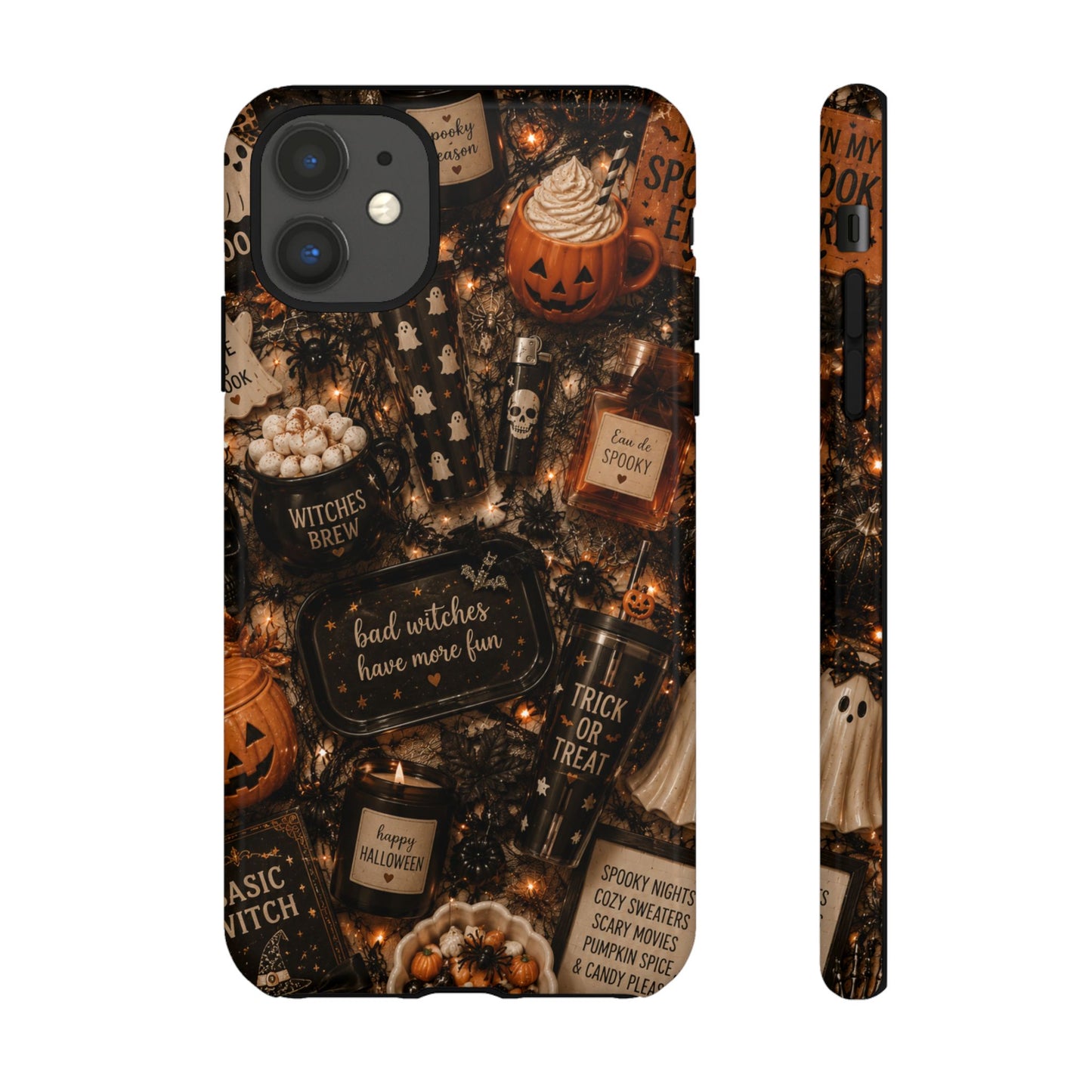 Sunflower Porch Co Halloween Collage phone case | spooky pumpkin witchy design