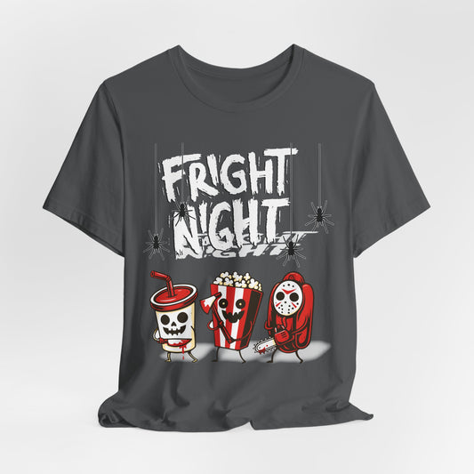 Sunflower Porch Co Fright Night Snack Trio Tee | Halloween Movie Popcorn Soda Candy T-Shirt