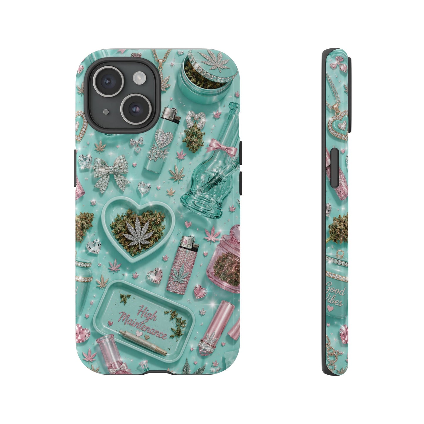 Sunflower Porch Co Mint Cannabis Pattern Phone Case | Tough Case