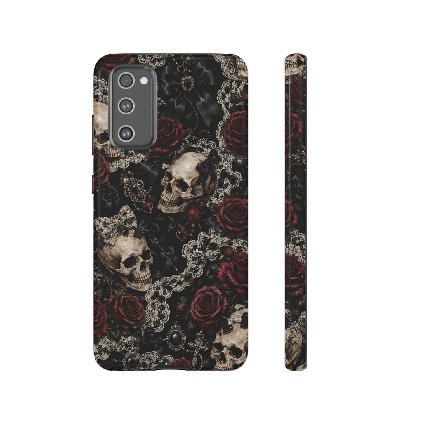 Skull and Red Roses phone case | Tough Cases