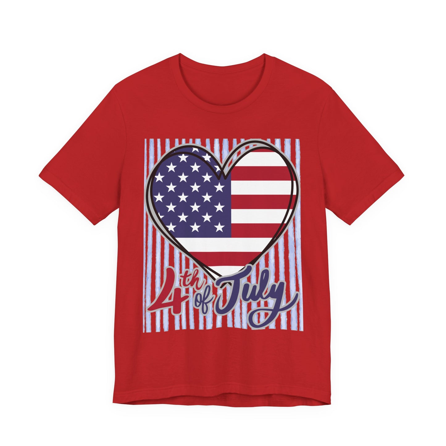 Sunflower Porch Co 4th of July Heart American Flag Tee | Patriotic Independence Day Shirt