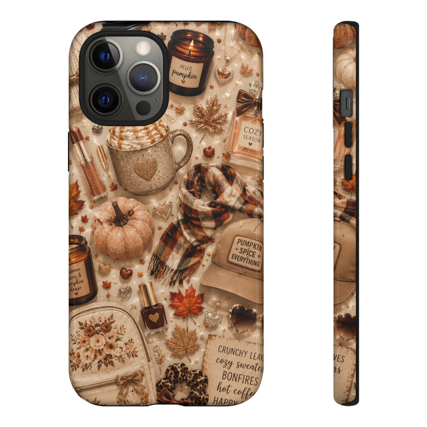 Sunflower Porch Co Cozy Autumn Mug and Pumpkin Pattern Phone Case | Fall Aesthetic