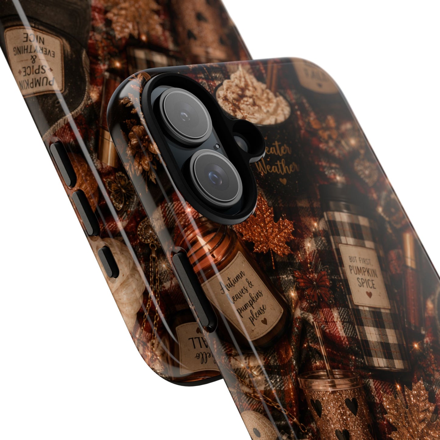 Sunflower Porch Co Cozy Pumpkin Spice Pattern Phone Case | Tough Cases