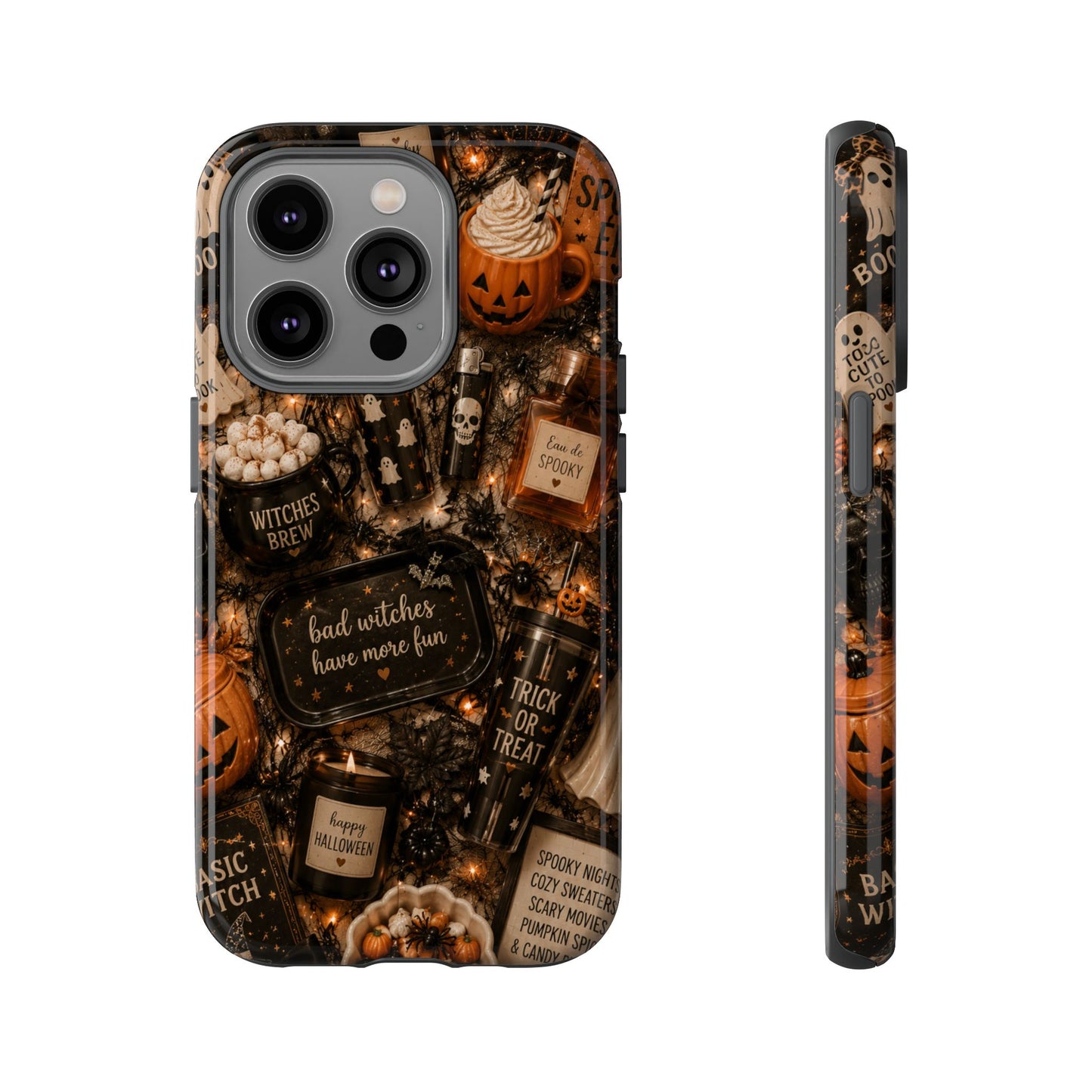 Sunflower Porch Co Halloween Collage phone case | spooky pumpkin witchy design