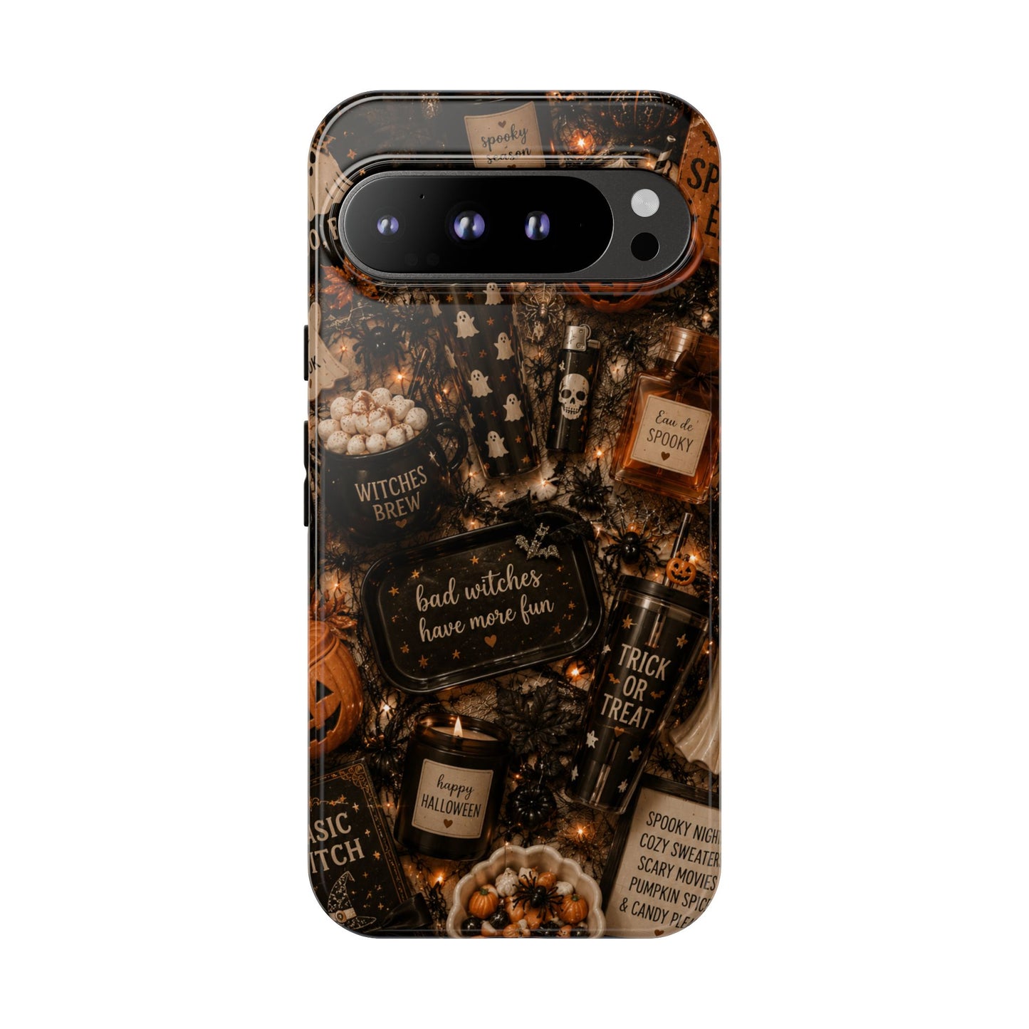 Sunflower Porch Co Halloween Collage phone case | spooky pumpkin witchy design