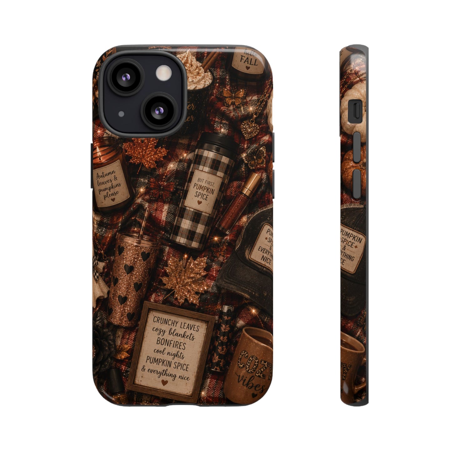 Sunflower Porch Co Cozy Pumpkin Spice Pattern Phone Case | Tough Cases