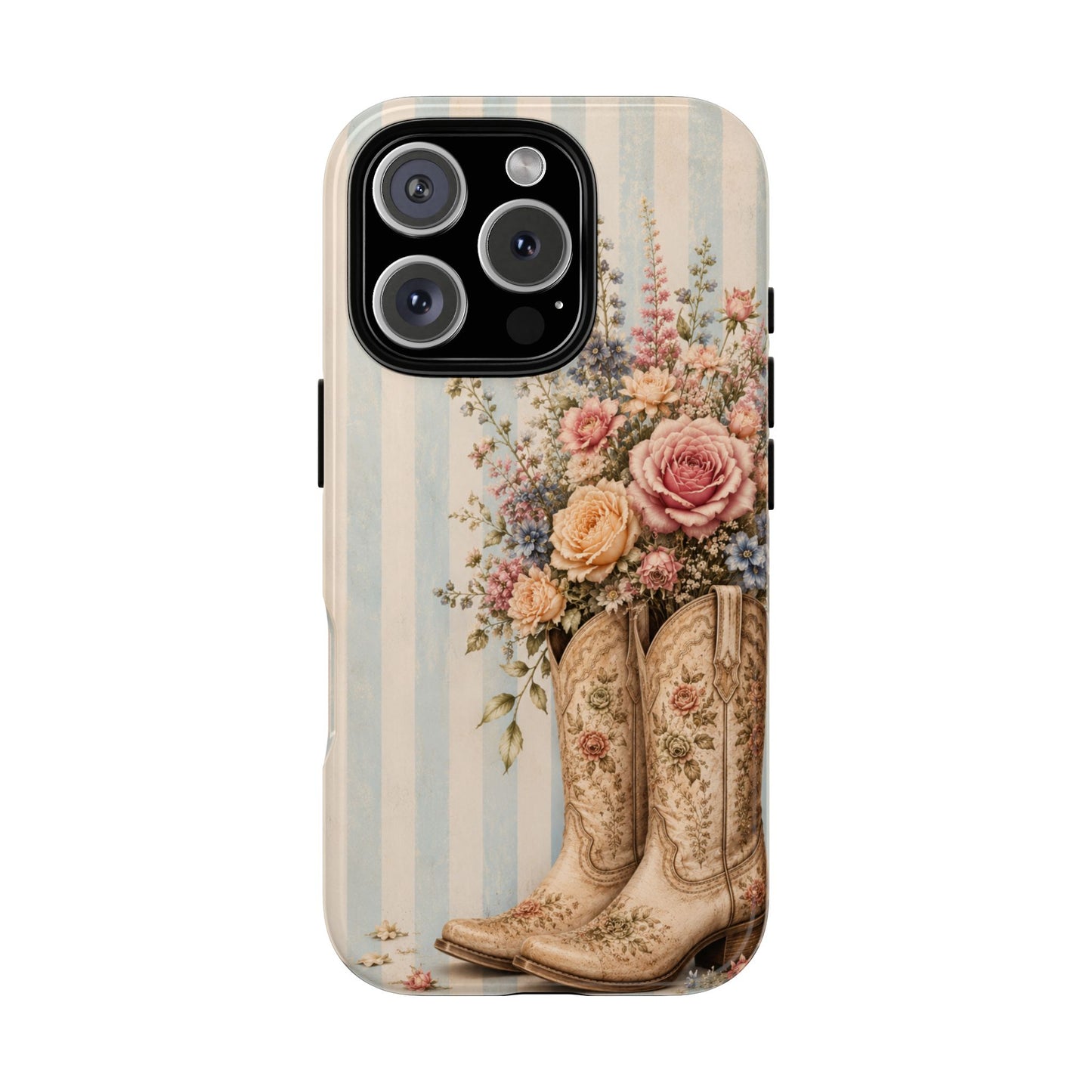 Sunflower Porch Co Vintage Floral Cowboy Boots phone case | iPhone protective case