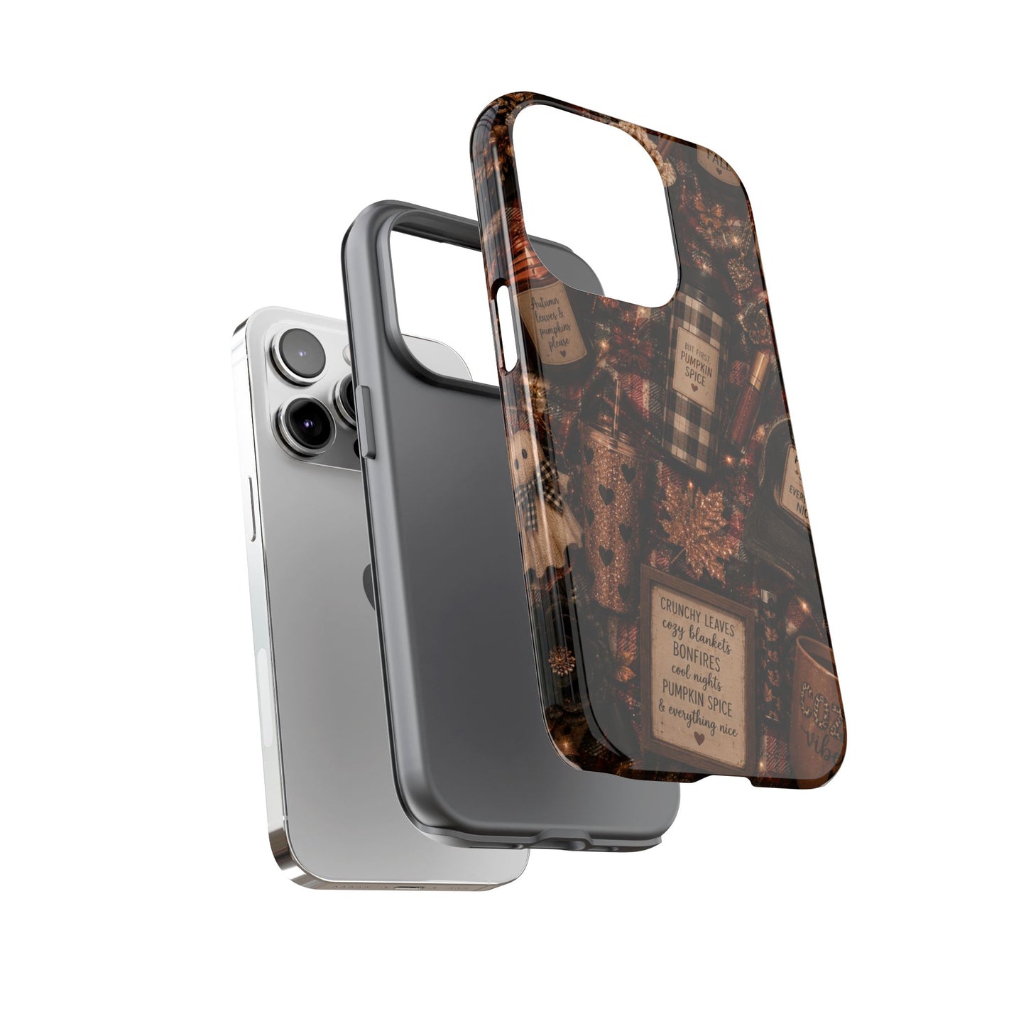 Sunflower Porch Co Cozy Pumpkin Spice Pattern Phone Case | Tough Cases