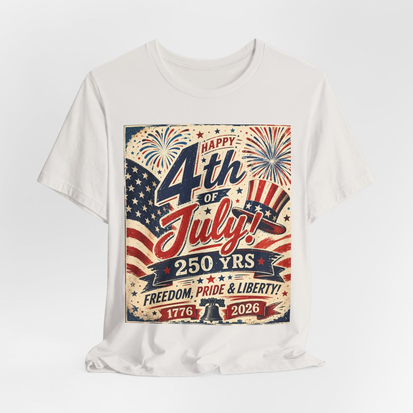 Sunflower Porch Co 4th of July Tee - 250 Years Freedom, Pride & Liberty (1776–2026)
