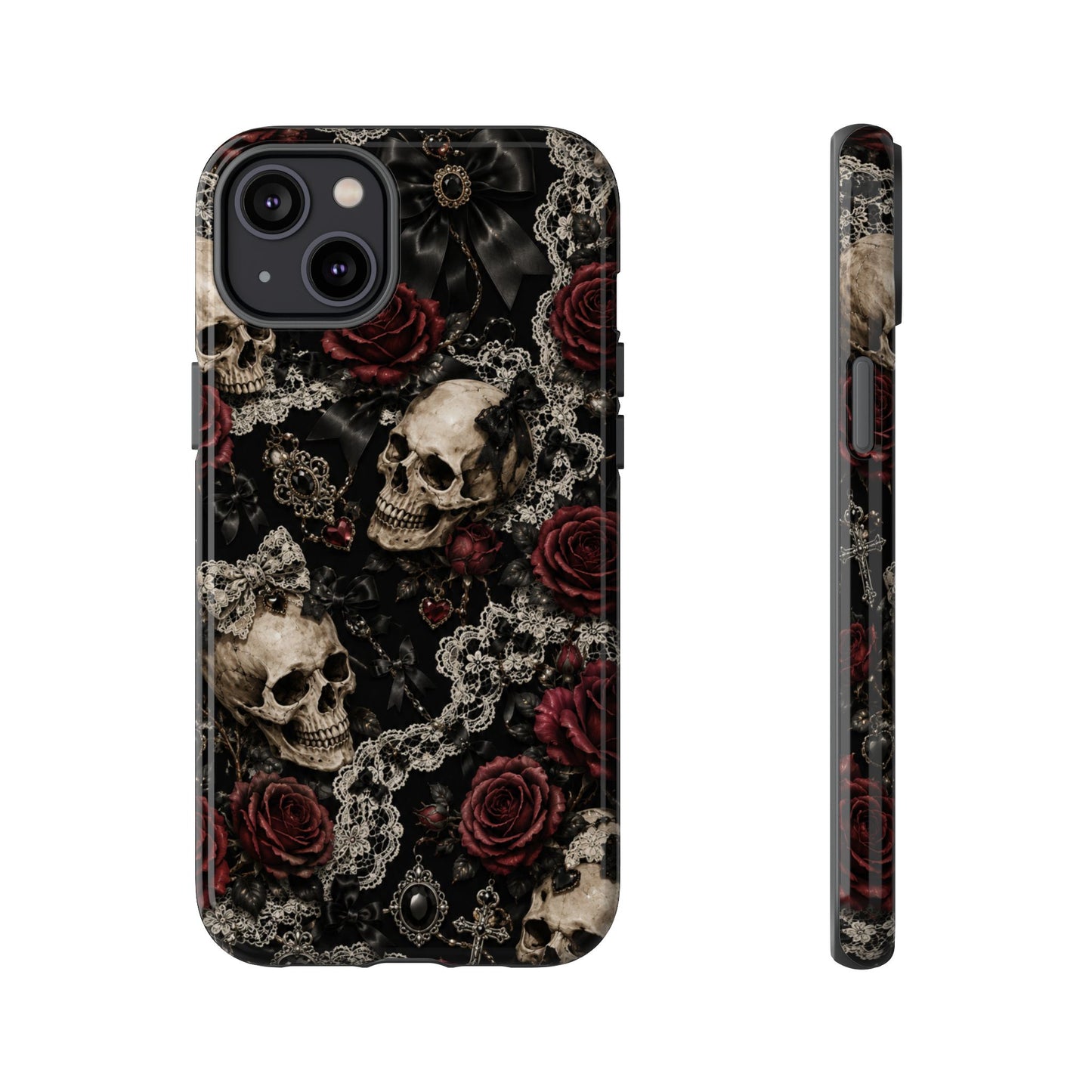 Skull and Red Roses phone case | Tough Cases