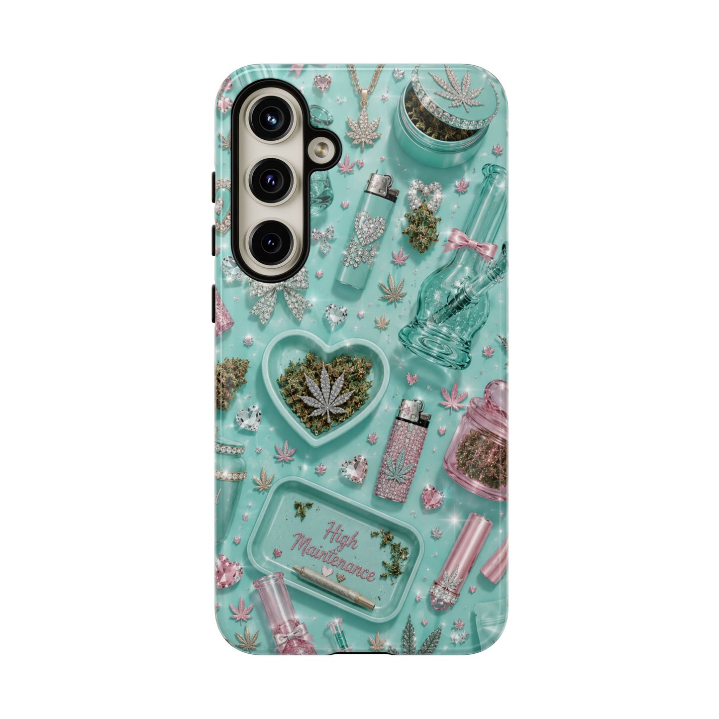 Sunflower Porch Co Mint Cannabis Pattern Phone Case | Tough Case