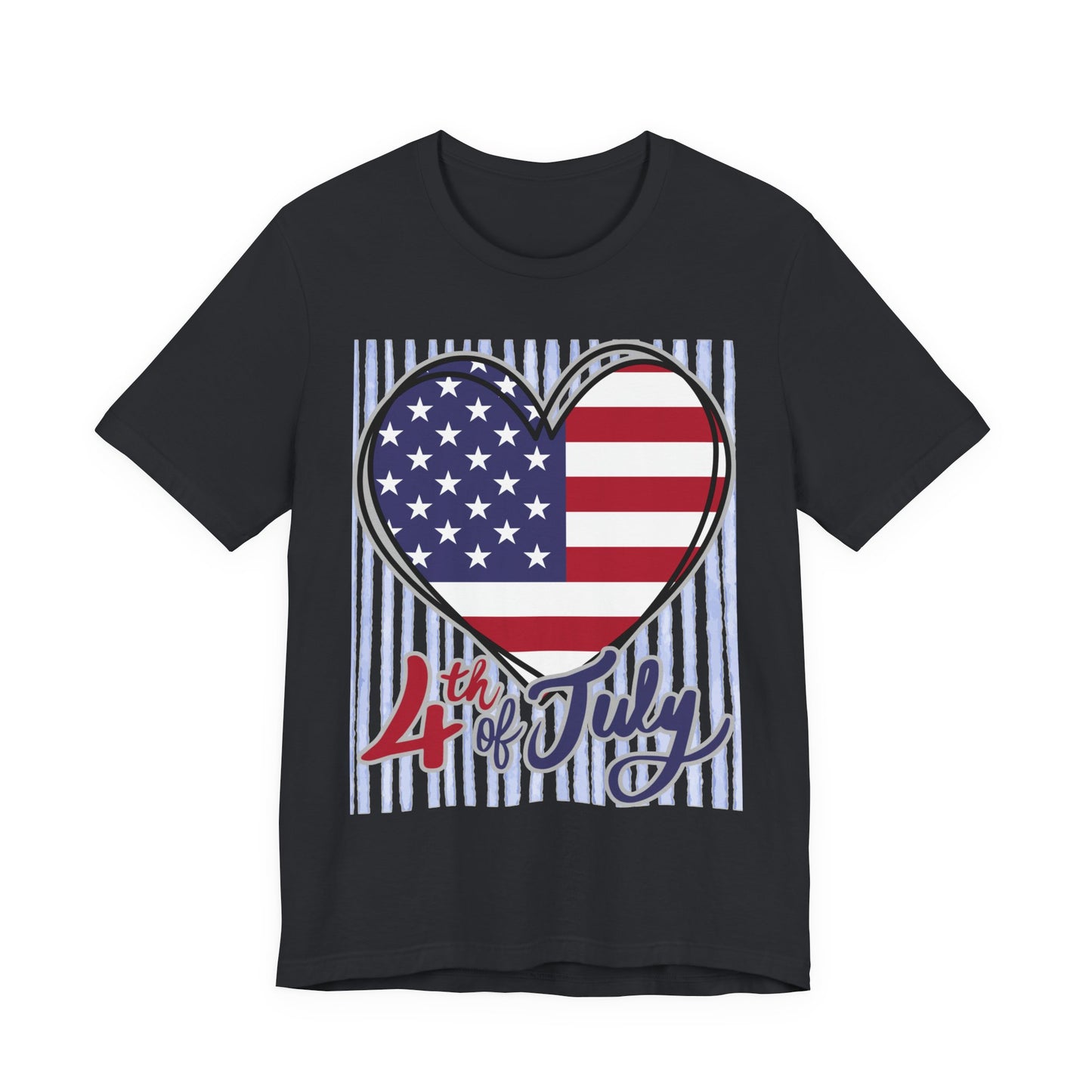 Sunflower Porch Co 4th of July Heart American Flag Tee | Patriotic Independence Day Shirt