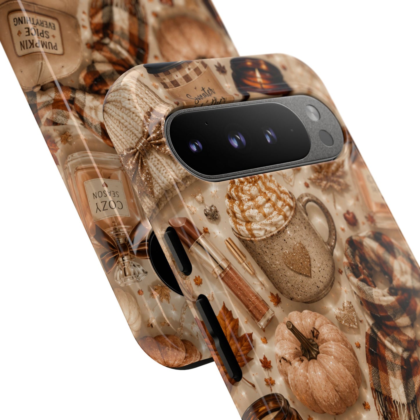 Sunflower Porch Co Cozy Autumn Mug and Pumpkin Pattern Phone Case | Fall Aesthetic